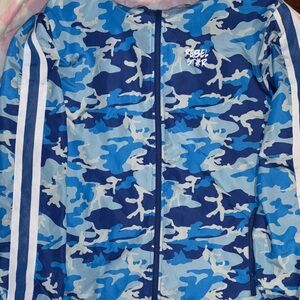Blue Rebel Star Camo Jacket with White Stripes